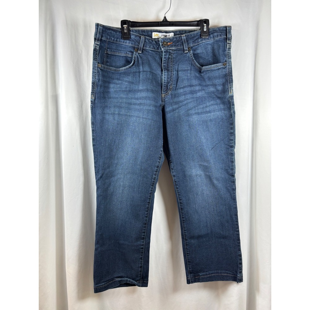 Lee Modern Series Straight Fit Jeans Mens 38x30 Medium Wash Straight Leg Stretch